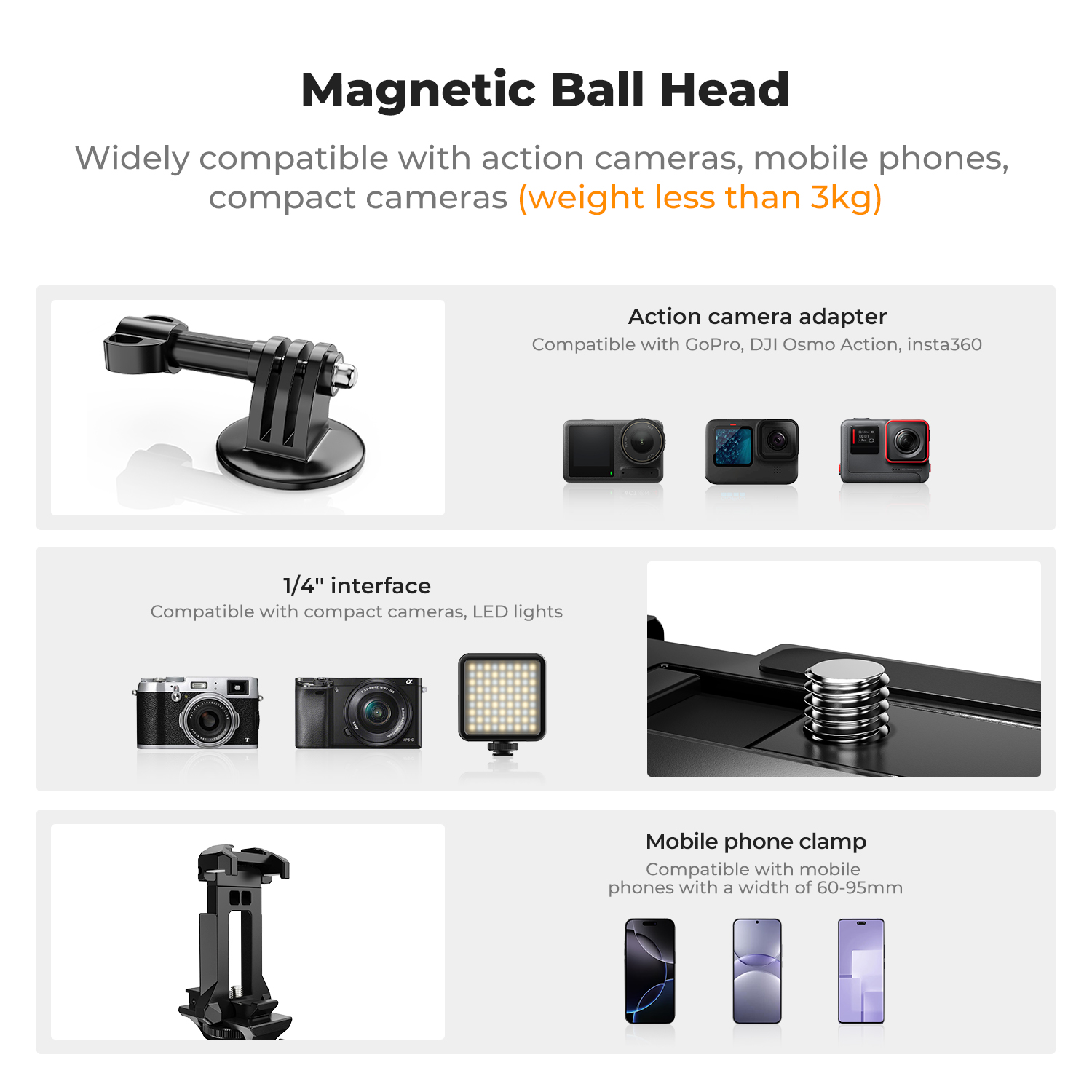 حامل كاميرا مغناطيسي من K&F CO - مراجعة Gopro Action Camera Hero 13 Black وسعره