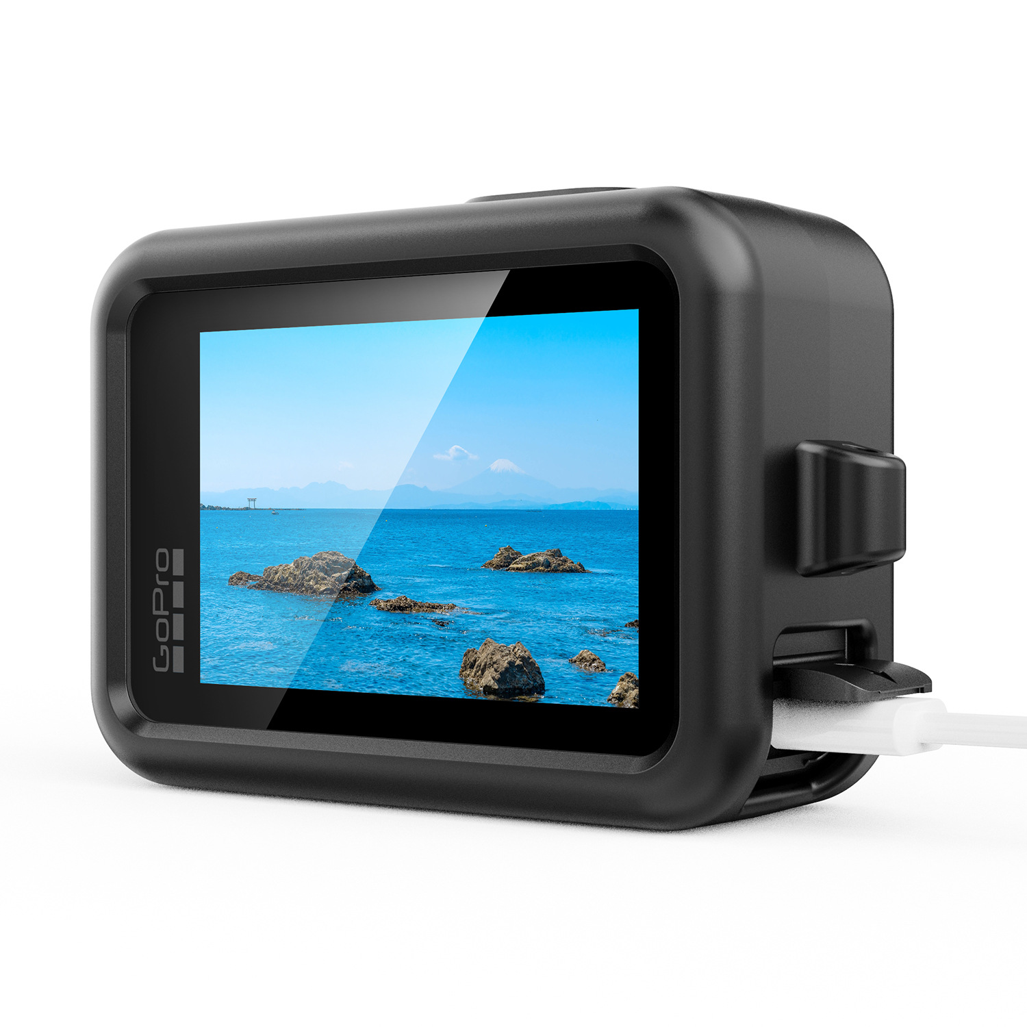 غطاء حماية سيليكون مع حزام يد  - مراجعة Gopro Action Camera Hero 13 Black وسعره